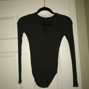 Lace up body suit